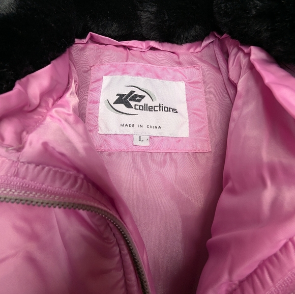 Kc Collections Girl's Pink Puffer Jacket Barbie Girly - Picture 3 of 11